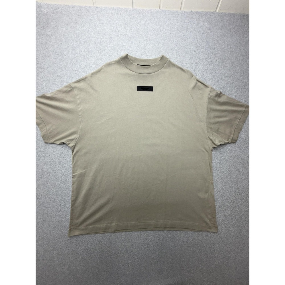 Fear Of God Essentials Shirt Mens Small Oversized Beige Crewneck Streetwear Tee